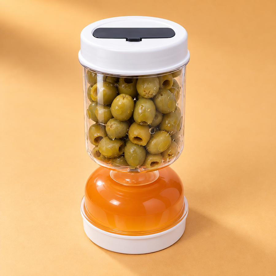 Kitchen Dry Wet Separation Pickle Jar with Fork