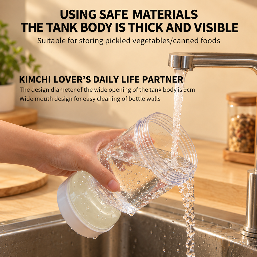 Kitchen Dry Wet Separation Pickle Jar with Fork