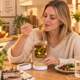 Kitchen Dry Wet Separation Pickle Jar with Fork