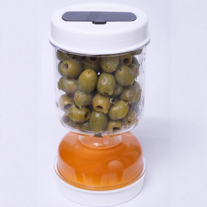Kitchen Dry Wet Separation Pickle Jar with Fork